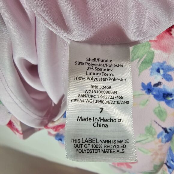 Girls Wonder Nation Pink Floral Dress Size 7 Sleeveless Belted Spring Style - Picture 10 of 12